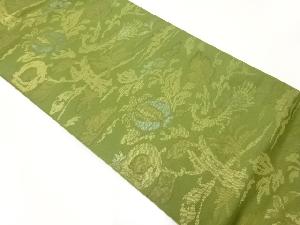 アンティーク　花鳥模様織出し袋帯（材料）